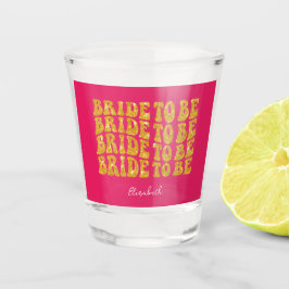Copo De Shot Noiva para ser texto com brilho dourado com nome, 