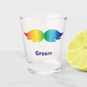 Copo De Shot Noivo/Noiva/Casamento Bigode Arco-íris 1