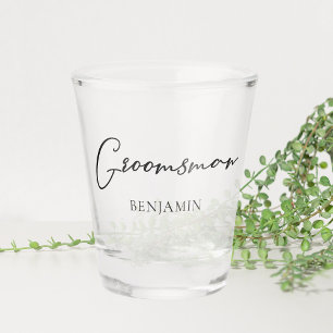 Copo De Shot Noivo Personalizado Casamento Moderno Preto Branco