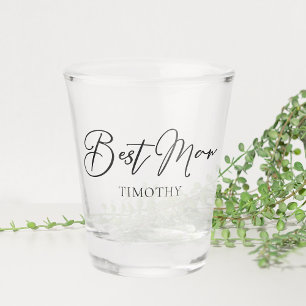 Copo De Shot Noivo Preto Branco Casamento Moderno Personalizado