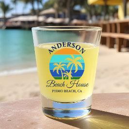 Copo De Shot Nome da família Beach House Sun Palm Trees