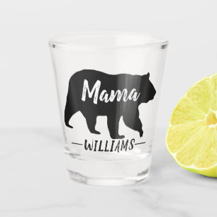 Copo De Shot Nome da Família Mama Bear Monogram