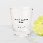 Copo De Shot Nome da festa de despedida de solteiro data simple<br><div class="desc">desenho</div>