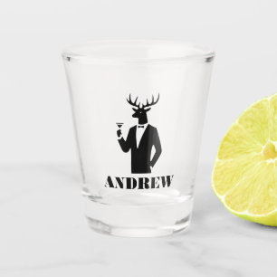 Copo De Shot Nome da Noite do Solteiro Negro do Partido Moderno