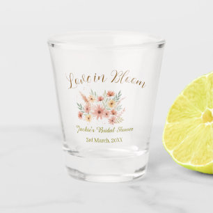 Copo De Shot Nome de chá de noiva boho laranja amor em flor ret