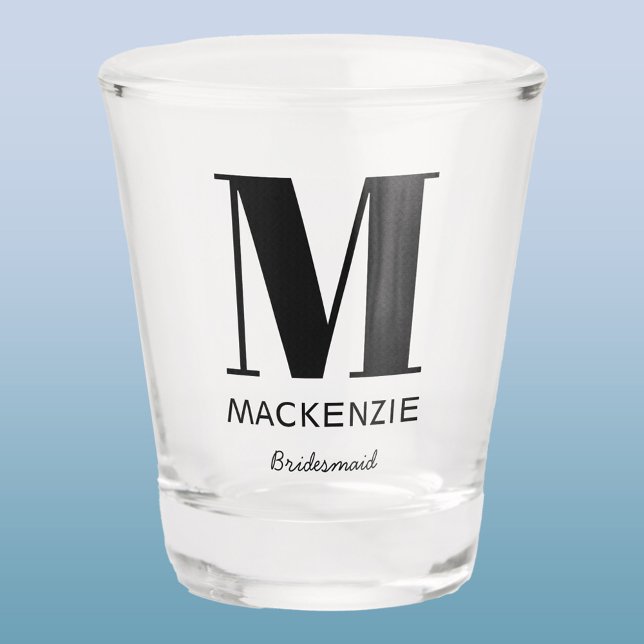 Copo De Shot Nome do Monograma da Bridesmaid (Monogram name bridesmaid custom shot glass)