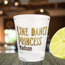 Copo De Shot Nome dourado da princesa de dança de linha