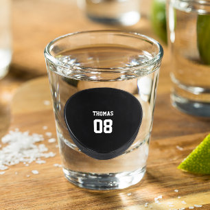 Copo De Shot Nome e número personalizados do disco de hóquei