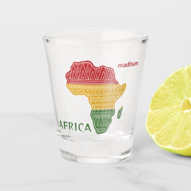 Copo De Shot Nome e texto personalizados África (Frente)