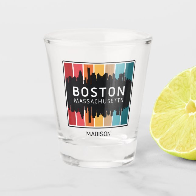 Copo De Shot Nome Personalizado Boston Massachusetts (Frente)