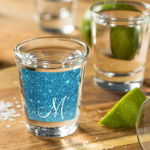 Copo De Shot Nome Personalizado da Lista de Disparos Azul Moder