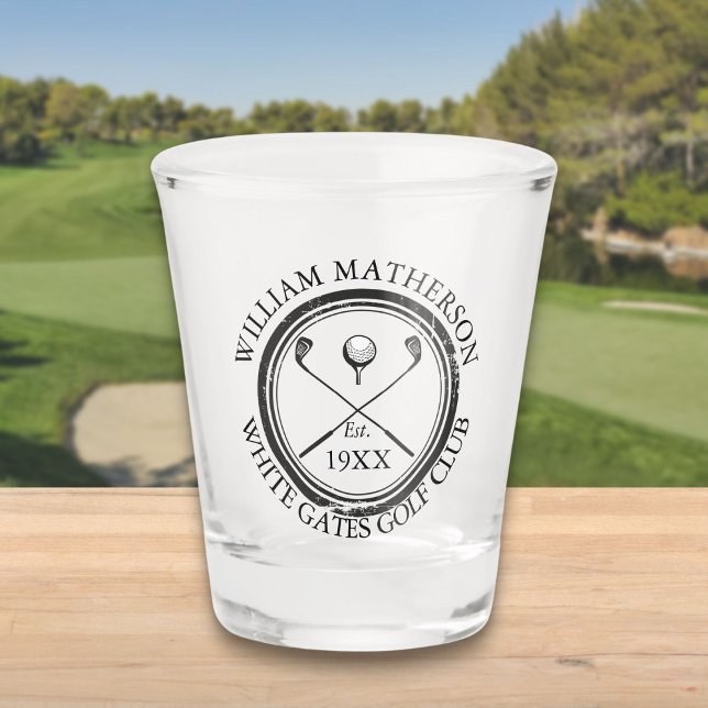 Copo De Shot Nome Personalizado de Clube de Golfe Clássico (Personalized Classic Golf Club Name Shot Glass)