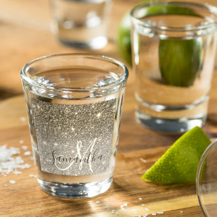 Copo De Shot Nome Personalizado do Glitter Glitter Dourado Mode