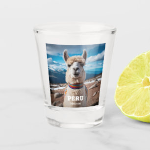 Copo De Shot Nome personalizado e texto Peru Llama