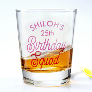 Copo De Shot Nome Personalizado Equipe de Aniversário Festa
