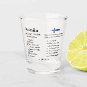 Copo De Shot Nome personalizado "No niin" Finlandês que define