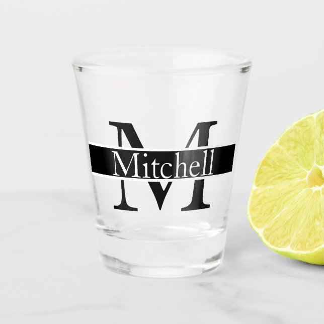 Copo De Shot Nome Simples Monograma Personalizado (Frente)