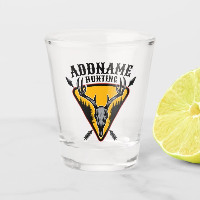 Copo De Shot NOMES ADD Caçador de Elk Caveira Grandes Caçadores (Frente)