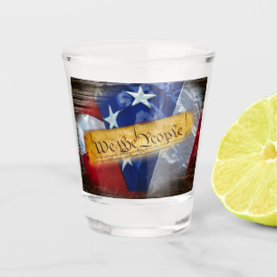 Copo De Shot Nós, A Bandeira Americana Da Pessoas