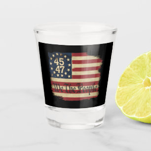 Copo De Shot Nós O Povo Trump 45 47 Bandeira Vintage Danificada