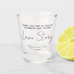 Copo De Shot Nossa história de amor maravilhosa FAVOR Bombonier