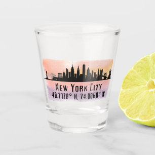 Copo De Shot Nova Iorque Skyline Latitude e Longitude