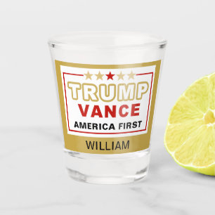 Copo De Shot NOVO: Name, 2025 Trump-Vance America First