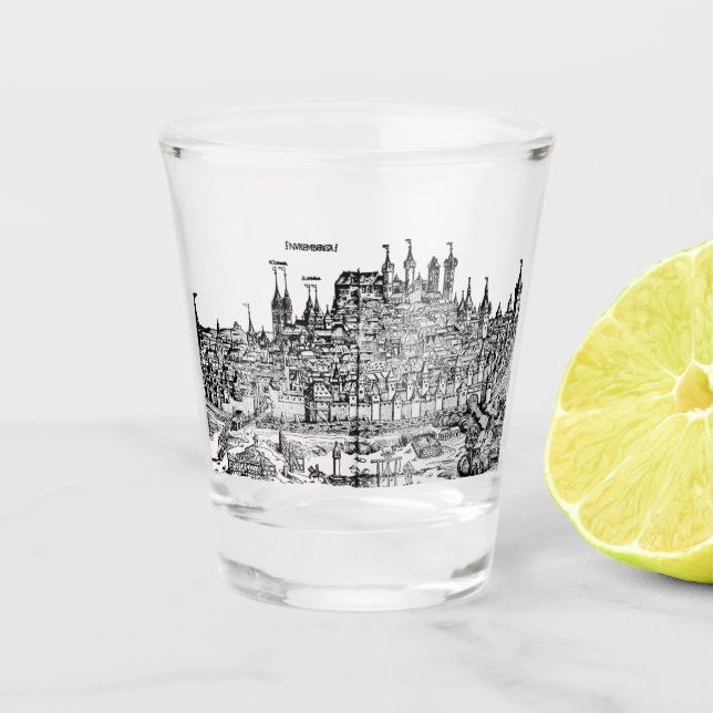 Copo De Shot Nuremberga, cidade medieval na Alemanha (Frente)