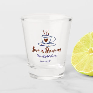 Copo De Shot O amor está fervendo marrom azul chá de noiva adic