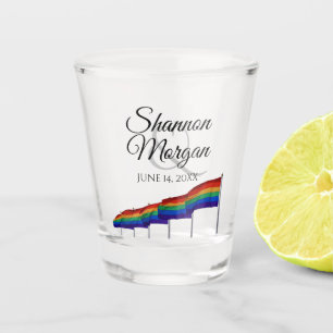 Copo De Shot O arco-íris do orgulho gay embandeira o vidro de