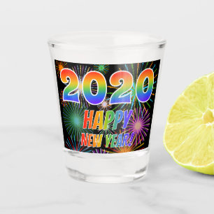Copo De Shot O arco-íris rotula os "2020 FELIZES ANOS NOVOS!"