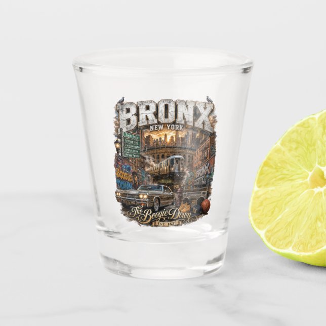 Copo De Shot O Bronx Nova York Boogie Down Colagem Urbana (Frente)