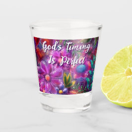 Copo De Shot O momento de Deus é perfeito e floral personalizad