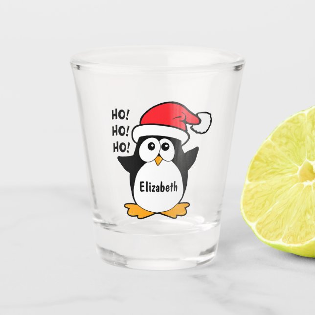 Copo De Shot O pinguim bonito do Natal personaliza (Frente)