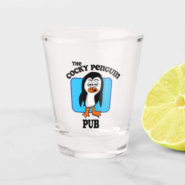 Copo De Shot O Pub do Pinguim Arrogante (Frente)