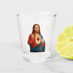 Copo De Shot O Sagrado Coração de Jesus Retrato de Arte Fina