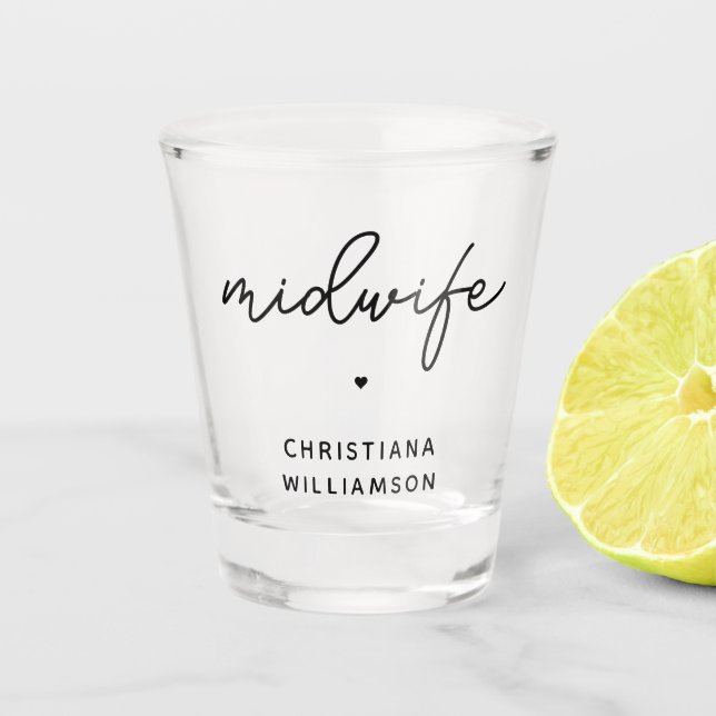 Copo De Shot Ofertas de Parteira Personalizada de Apreciação de (Frente)