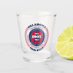 Copo De Shot Oklahoma 46th Star Patriotic Shot glass