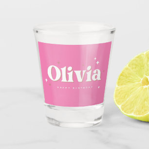 Copo De Shot Olivia Happy Birth Cake Shot Glass