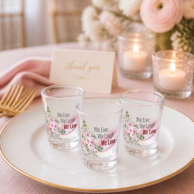 Copo de Shot Onda Rosa e Floral para Lembrança de  (Criador carregado)