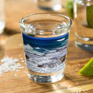 Copo De Shot Ondas De Cruzamento Em Vidro De Fogo