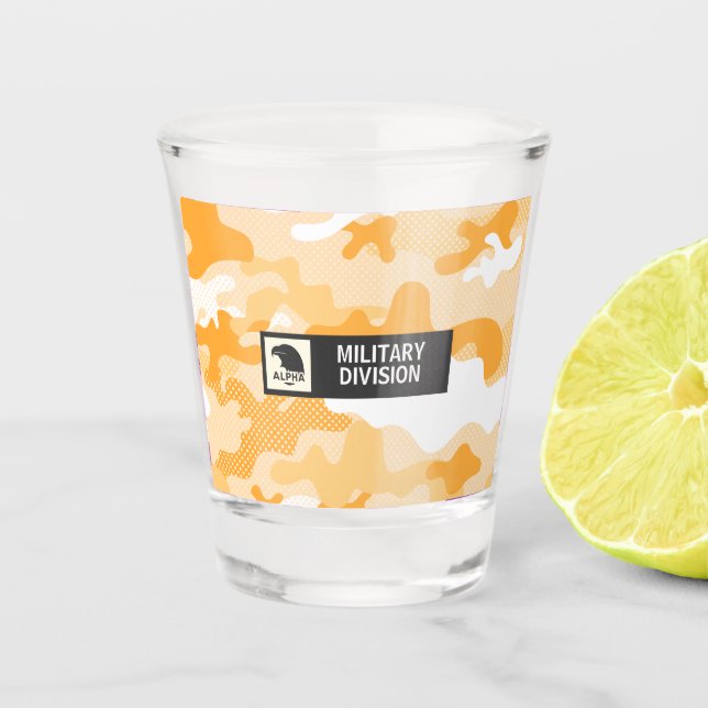 Copo De Shot Orange Camouflage Military Shot Glass (Frente)