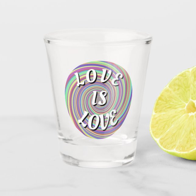 Copo De Shot Orgulho Love Is Love (Frente)