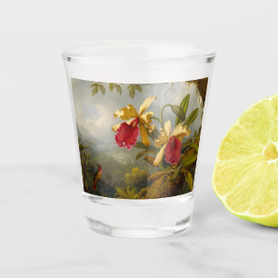 Copo De Shot Orquídeas e Hummingbird