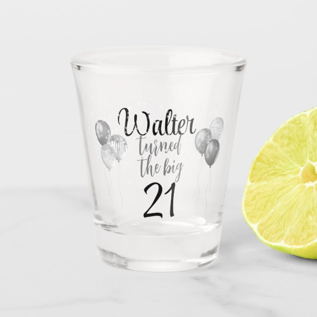 Copo De Shot Os grandes balões de fiação e as faíscas prateadas (Frente)