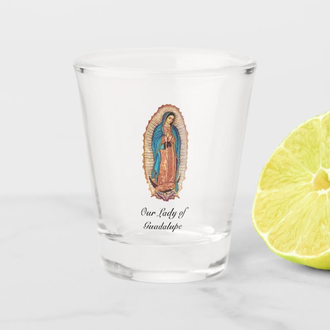 Copo De Shot Our Lady of Guadalupe Miraculous Tilma Fine Art (Frente)