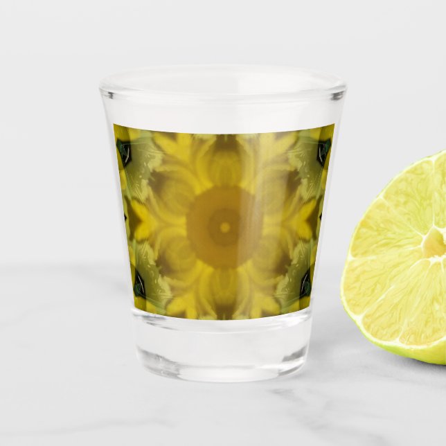 Copo De Shot Ouro de Intermitência da Flor Sunshine (Frente)
