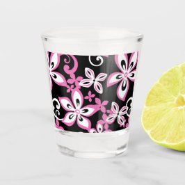 COPO DE SHOT PADRÃO ALOHA HAWAII EM PRETO/ROSA