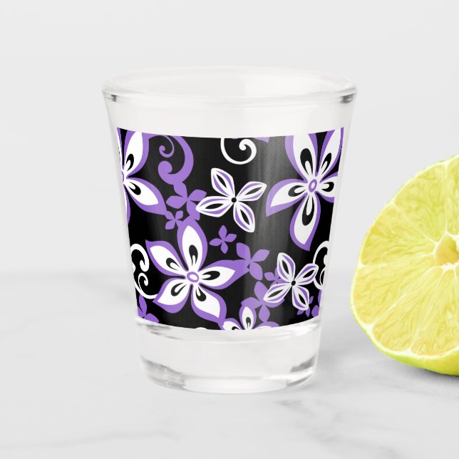 COPO DE SHOT PADRÃO ALOHA HAWAII EM PRETO/ROXO (Frente)