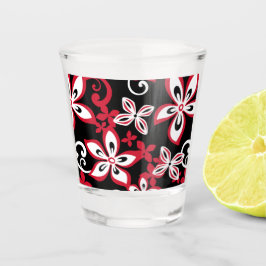COPO DE SHOT PADRÃO ALOHA HAWAII EM PRETO/VERMELHO